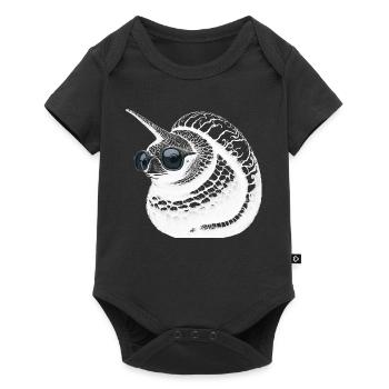 Escargot licorne cool - Body à manches courtes Premium Bébé - noir - Devant