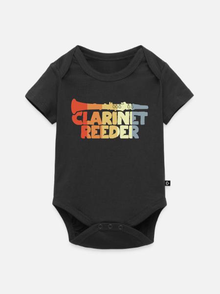 Klarinetten Blatt - Baby Premium Kurzarmbody - Schwarz