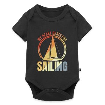 Mon cœur bat pour la voile - Body à manches courtes Premium Bébé - noir - Devant