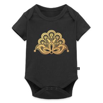Ornament Indien Yoga Muster Gold Meditation om - Baby Premium Kurzarmbody - Schwarz - Vorne