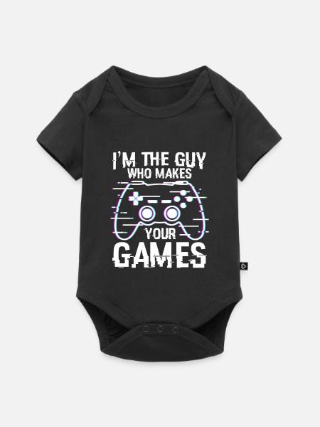 Typ der Spiele entwickelt - Baby Premium Kurzarmbody - Schwarz