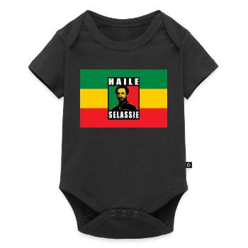 REGGAE RASTA FLAG - SELASSIE I - JAH RASTAFARI - Body à manches courtes Premium Bébé - noir - Devant