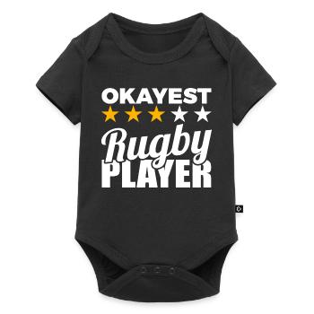Funny rugby player - Baby Premium short-sleeve bodysuit - black - Front
