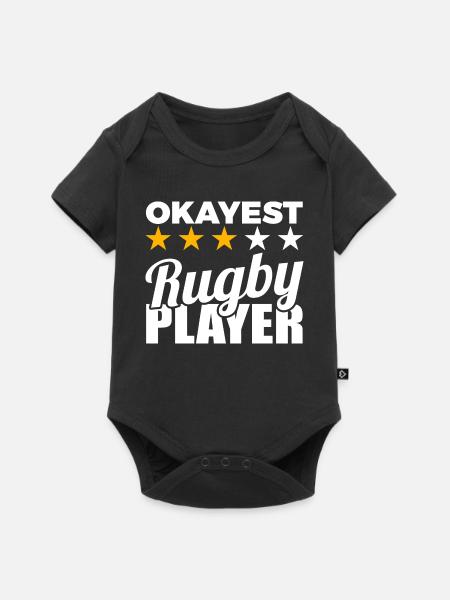 Witziger Rugbyspieler - Baby Premium Kurzarmbody - Schwarz