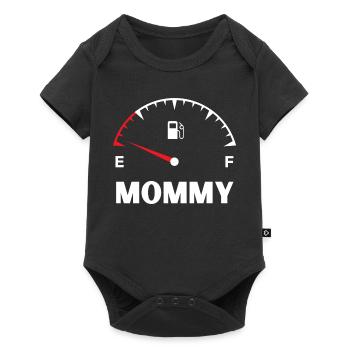 Mama Papa Baby Match T-Shirt - Baby Premium Kurzarmbody - Schwarz - Vorne