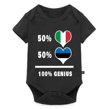 Estonie et Italie 100% drapeaux fantastiques - Body à manches courtes Premium Bébé - noir - Devant