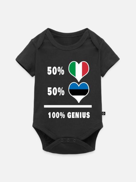 Estonie et Italie 100% drapeaux fantastiques - Body à manches courtes Premium Bébé - noir