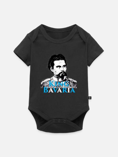 King Bavaria – König Ludwig II. Bayern Motiv - Baby Premium Kurzarmbody - Schwarz