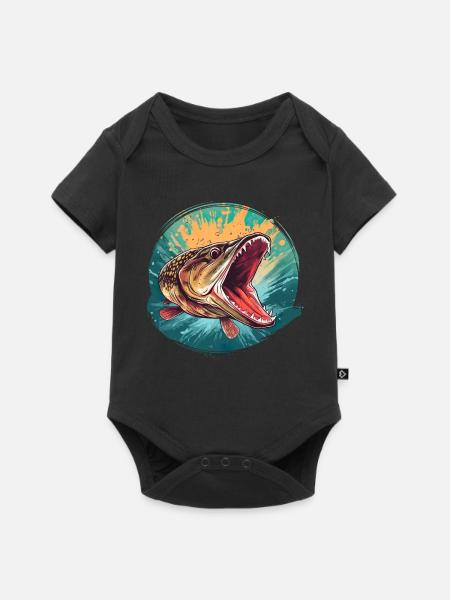 Hecht - Baby Premium Kurzarmbody - Schwarz
