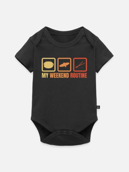 Meine Wochenendroutine - Baby Premium Kurzarmbody - Schwarz