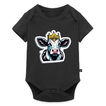 The cow is king - Baby Premium short-sleeve bodysuit - black - Front