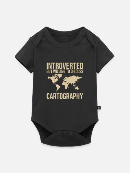 Kartografie Design - Baby Premium Kurzarmbody - Schwarz