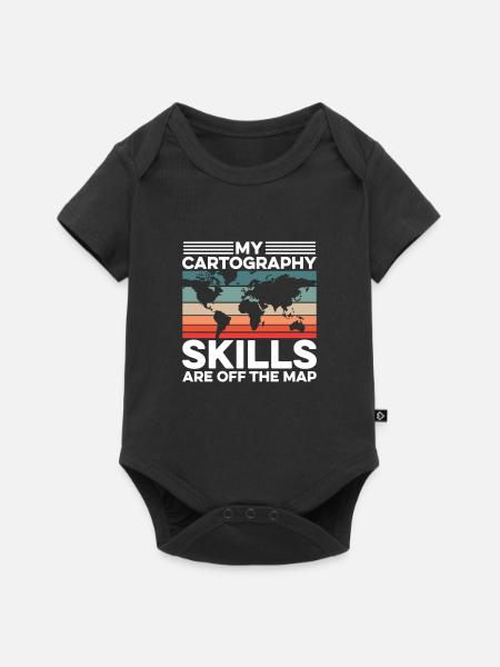 Kartografie Design - Baby Premium Kurzarmbody - Schwarz