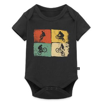 Silhouettes de quad sur blocs de couleur - Body à manches courtes Premium Bébé - noir - Devant