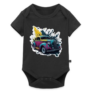 Éclaboussure de voiture vintage colorée - Body à manches courtes Premium Bébé - noir - Devant