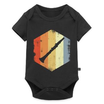Vintage Clarinet Drawing - Baby Premium short-sleeve bodysuit - black - Front