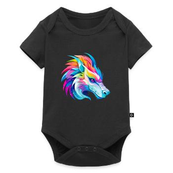 Rainbow Dragon Head - Baby Premium short-sleeve bodysuit - black - Front