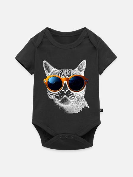 Coole Katzen-Vibes - Baby Premium Kurzarmbody - Schwarz