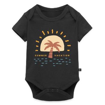 Sunset Palm Vacation Logo - Baby Premium short-sleeve bodysuit - black - Front