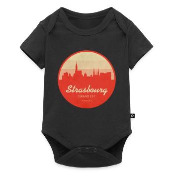 Strasbourg Skyline Vintage Circle - Baby Premium short-sleeve bodysuit - black - Front