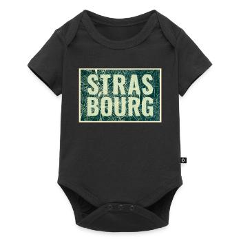 Plan de la ville de Strasbourg – Design urbain - Body à manches courtes Premium Bébé - noir - Devant