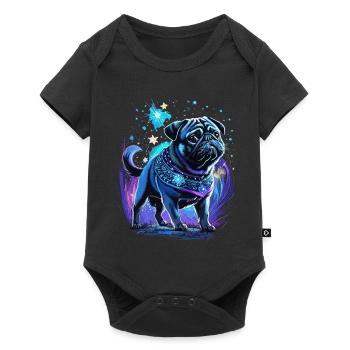 Chien carlin magique de minuit - Body à manches courtes Premium Bébé - noir - Devant