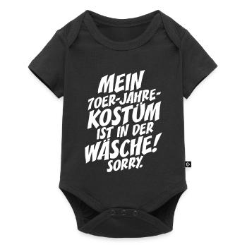 70er Jahre Kostüm Ist In Der Wäsche 70s Party 70er - Baby Premium Kurzarmbody - Schwarz - Vorne