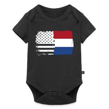 Flag Fusion: Stars Stripes Dutch Brush - Baby Premium short-sleeve bodysuit - black - Front