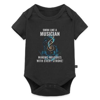 Schwimmen wie ein Musiker - Baby Premium Kurzarmbody - Schwarz - Vorne