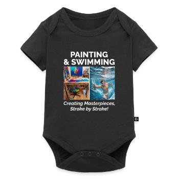 Peinture et natation - Body à manches courtes Premium Bébé - noir - Devant