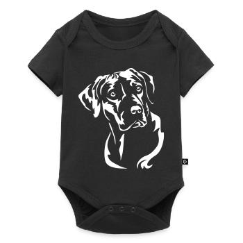 Rhodesian Ridgeback Kopf "Black Edition" - Baby Premium Kurzarmbody - Schwarz - Vorne
