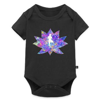 Colorful Lotus Yoga Galaxy Design - Baby Premium short-sleeve bodysuit - black - Front