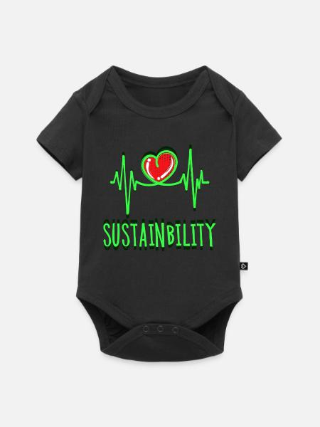 Umwelt Nachhaltigkeit Statement Umweltschutz Erde - Baby Premium Kurzarmbody - Schwarz