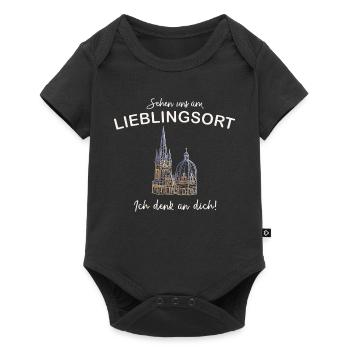 Ich denk an dich! Sehen uns, Aachener Dom - Baby Premium Kurzarmbody - Schwarz - Vorne