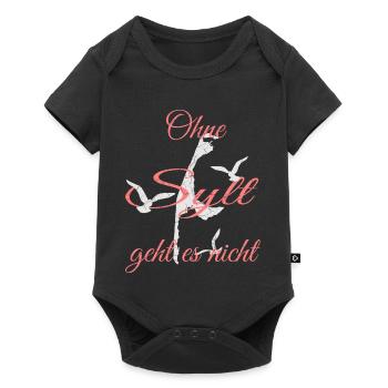 Urlaubsinsel Sylt Motiv - Baby Premium Kurzarmbody - Schwarz - Vorne