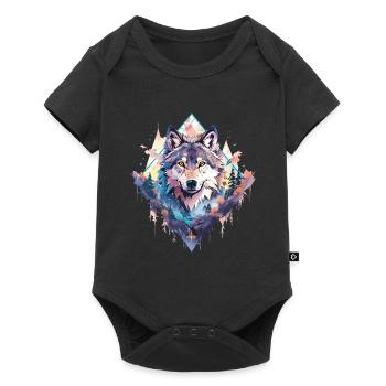 Wolf Wolf’s Head Nature Wilderness Adventure Art forestier - Body à manches courtes Premium Bébé - noir - Devant