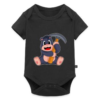 Minage de pioche de mineur taupe - Body à manches courtes Premium Bébé - noir - Devant