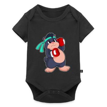 Boxeur Mole Boxer Gants de boxe Boxe Boxe - Body à manches courtes Premium Bébé - noir - Devant