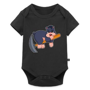 Minage de pioche de mineur taupe - Body à manches courtes Premium Bébé - noir - Devant