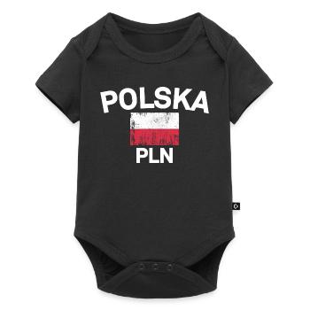 Drapeau Polska Emblème PLN - Body à manches courtes Premium Bébé - noir - Devant