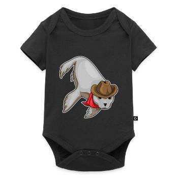 Chapeau de cowboy de phoque - Body à manches courtes Premium Bébé - noir - Devant