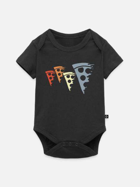 Retro Pizza Skizze - Baby Premium Kurzarmbody - Schwarz