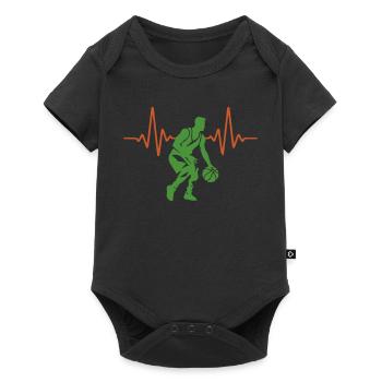ECG Heartbeat Basketball Pulse | Couleurs changeantes - Body à manches courtes Premium Bébé - noir - Devant