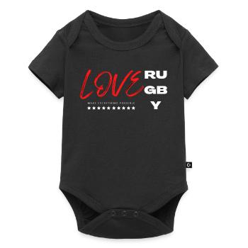 love rugby- I love rugby - Rugby is life - Baby Premium short-sleeve bodysuit - black - Front