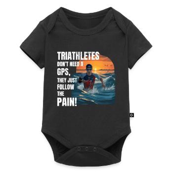 Natation Vélo Course Triathlon Triathlète Athlétisme - Body à manches courtes Premium Bébé - noir - Devant