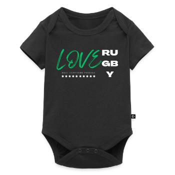 Love rugby green - Body à manches courtes Premium Bébé - noir - Devant
