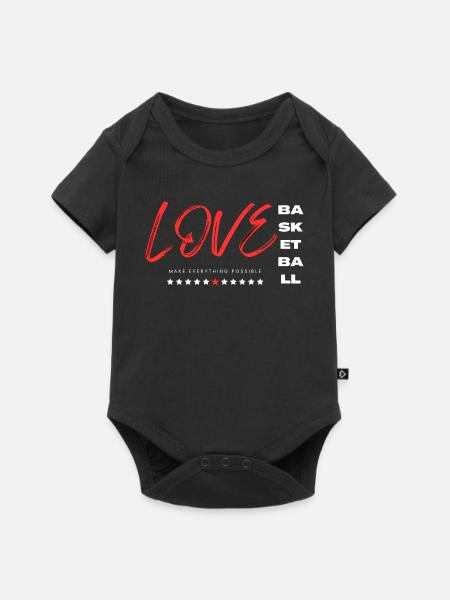 Liebe Basketball Rot - Baby Premium Kurzarmbody - Schwarz