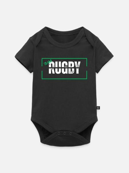 Mannschaft Rugby grün - Baby Premium Kurzarmbody - Schwarz