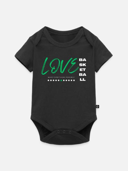 Ich liebe Basketball Grün - Baby Premium Kurzarmbody - Schwarz