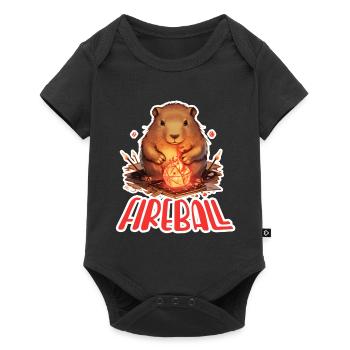 Capybara Mage – Fireball RPG Design - Baby Premium short-sleeve bodysuit - black - Front